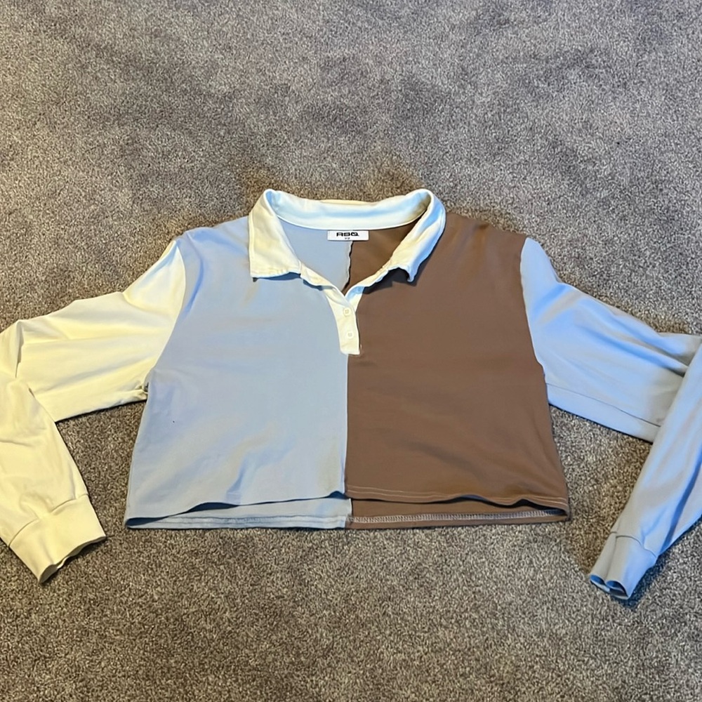 RSQ crop top long sleeve split color